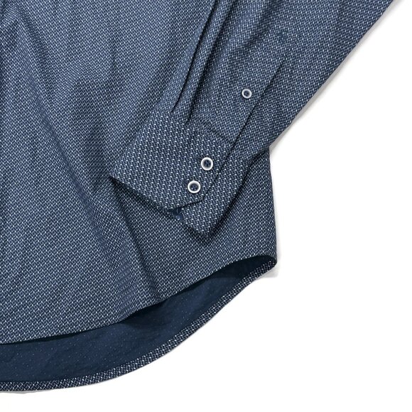Robert Graham Button Up Shirt Mens Medium Long Sleeve Classic Blue Geometric - Picture 2 of 9